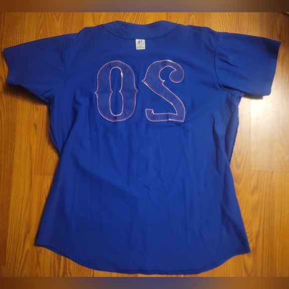 Russell Athletic Kennedy #20 Baseball Button Down Jersey XL Vintage? Blue & Red - Picture 9 of 13